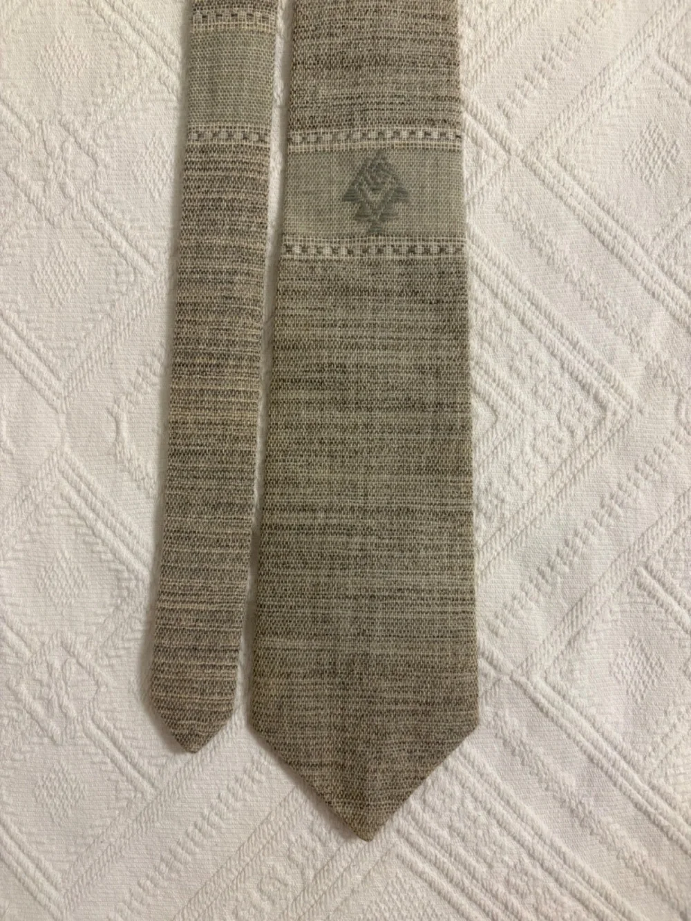 Vintage AAAA LIMA Alpaca Hand Woven Men’s Necktie Beige